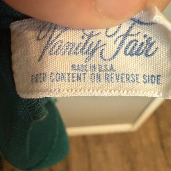 70's Vintage Vanity Fair Robe | Women’s 18 | Green Velour Zip Front L:/XL - Picture 7 of 14